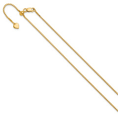 Sterling Silver Gold-plated Adjustable 1.3mm Box Chain