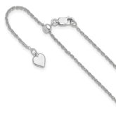 Sterling Silver RH-plated Adjustable 1.35mm Loose Rope Chain