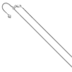 Sterling Silver RH-plt Adjustable 1.45mm D/C Square Spiga Chain