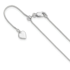 Sterling Silver RH-plated Adjustable .85mm Box Chain