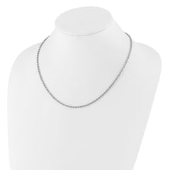 Sterling Silver RH-plated Adjustable 2.25mm D/C Rope Chain