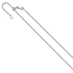 Sterling Silver RH-plated Adjustable 2mm Cable Chain