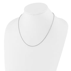 Sterling Silver RH-plated Adjustable 2mm Cable Chain