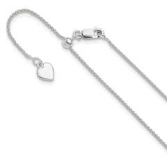 Sterling Silver RH-plated Adjustable 1mm Spiga Chain