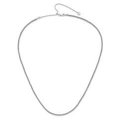 Sterling Silver RH-plated Adjustable 2.5mm Wheat Chain