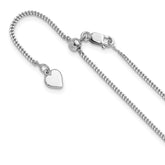 Sterling Silver RH-plated Adjustable 1.4mm Curb Chain