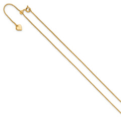 Sterling Silver Gold-plated Adjustable .95mm Round Box Chain