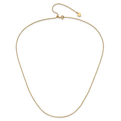 Sterling Silver Gold-plated Adjustable .95mm Round Box Chain