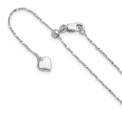 Sterling Silver RH-plated Adjustable .95mm Singapore Chain