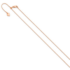 Sterling Silver Rose Gold-plated Adjustable .85mm Box Chain