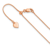 Sterling Silver Rose Gold-plated Adjustable .85mm Box Chain