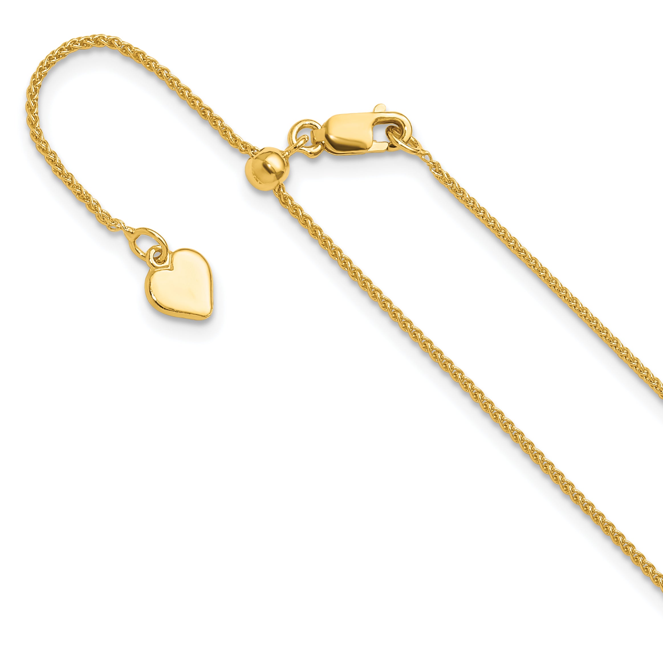 Sterling Silver Gold-plated Adjustable 1mm Spiga Chain
