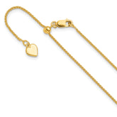 Sterling Silver Gold-plated Adjustable 1mm Spiga Chain