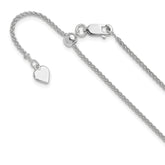 Sterling Silver RH-plated Adjustable 1.5mm Spiga Chain