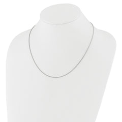 Sterling Silver RH-plated Adjustable 1.25mm Round Box Chain