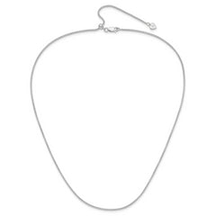 Sterling Silver RH-plated Adjustable 1.25mm Round Box Chain