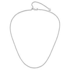 Sterling Silver RH-plated Adjustable 1.5mm Round Box Chain