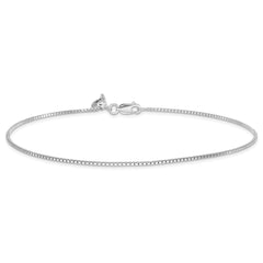 Sterling Silver RH-plated Adjustable Box Chain Anklet