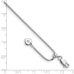 Sterling Silver RH-plated Adjustable Box Chain Anklet