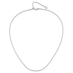 Sterling Silver RH-plated Adjustable 1.15mm Box Chain