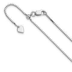 Sterling Silver RH-plated Adjustable 1.15mm Box Chain