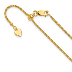 Sterling Silver Gold-plated Adjustable 1.5mm Spiga Chain