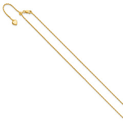Sterling Silver Gold-plated Adjustable 1.2mm D/C Rope Chain