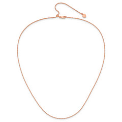 Sterling Silver Rose Gold-plated Adjustable 1.2mm D/C Rope Chain