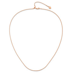 Sterling Silver Rose Gold-plated Adjustable 1.1mm Box Chain