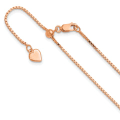 Sterling Silver Rose Gold-plated Adjustable 1.1mm Box Chain