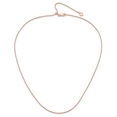 Sterling Silver Rose Gold-plated Adjustable 1.1mm D/C Spiga Chain