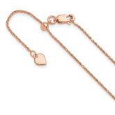 Sterling Silver Rose Gold-plated Adjustable 1.1mm D/C Spiga Chain