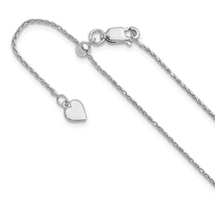 Sterling Silver RH-plated Adjustable 1.1mm D/C Spiga Chain