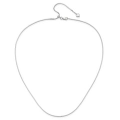 Sterling Silver RH-plt Adjustable 1.2mm D/C Square Snake Chain