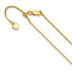 Sterling Silver Gold-plated Adjustable 1.2mm D/C Square Snake Chai