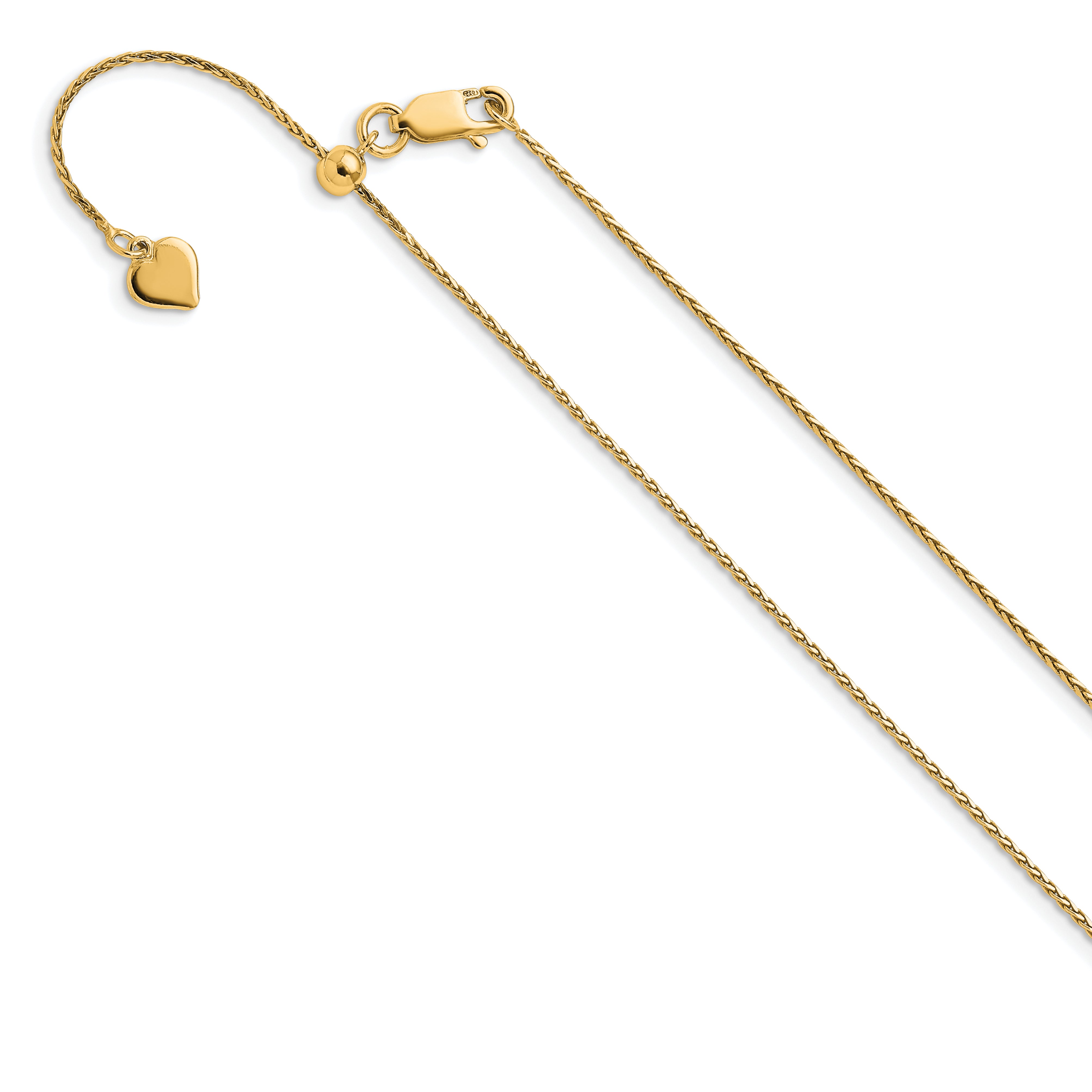 Sterling Silver Gold-plated Adjustable .95mm D/C Spiga Chain