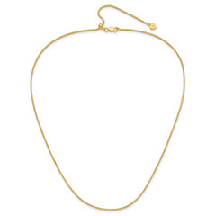 Sterling Silver Gold-plated Adjustable 1.25mm Round Box Chain