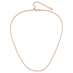Sterling Silver Rose Gold-plated Adjustable 1.25mm Round Box Chain