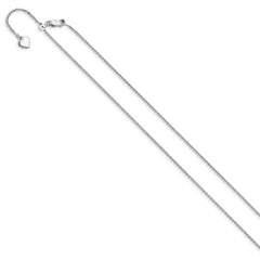 Sterling Silver RH-plated Adjustable 1.3mm Rolo Chain