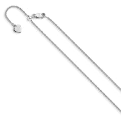 Sterling Silver RH-plated Adjustable 1.3mm Rolo Chain