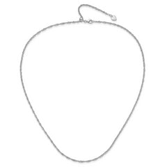 Sterling Silver RH-plated Adjustable 2mm Singapore Chain