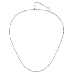 Sterling Silver RH-plated Adjustable 1.55mm Figaro Chain