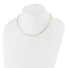 SS Gold-plated Adjustable 2mm Paperclip Flat Oval Link Chain