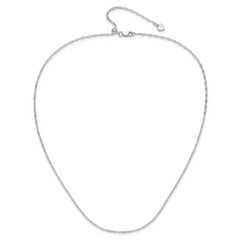 Sterling Silver RH-plated Adjustable 2mm Flat Oval Chain