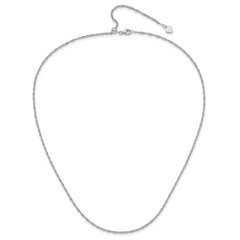 Sterling Silver RH-plated Adjustable 1.6mm Singapore Chain