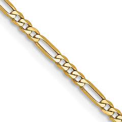 14k 1.8mm Flat Figaro Chain