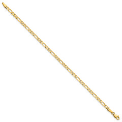 14K 8 inch 3mm Flat Figaro with Lobster Clasp Bracelet