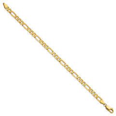 14K 7 inch 4.75mm Flat Figaro with Lobster Clasp Bracelet