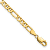 14K 7 inch 4.75mm Flat Figaro with Lobster Clasp Bracelet