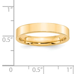 14k Yellow Gold 4mm Standard Weight Flat Comfort Fit Wedding Band Size 14
